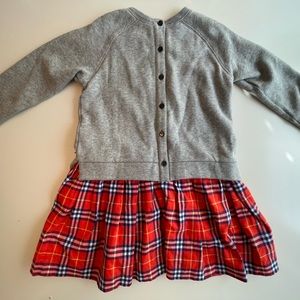 Burberry youth dress size 8Y grey with red plaid like new condition.  Worn once.